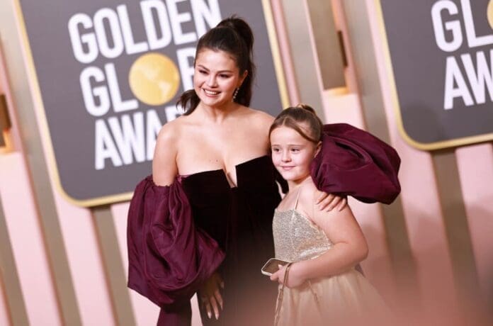 Selena Gomez and her daughter at the Golden Globe Awards.