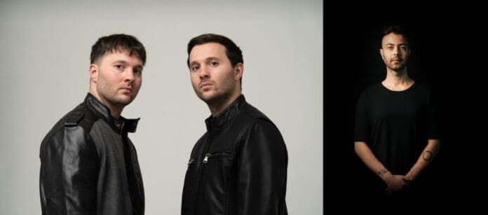 Two men in black jackets standing next to each other team up with Ozgun for new single, 'Walk Away'.