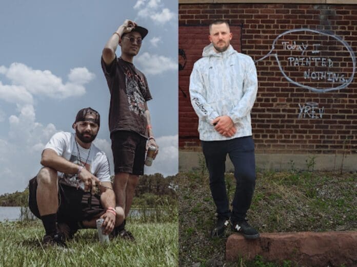 Keywords: Shanghai, Deep Dubstep

Modified Description: Three men from Shanghai posing in front of a brick wall while promoting their deep dubstep single 