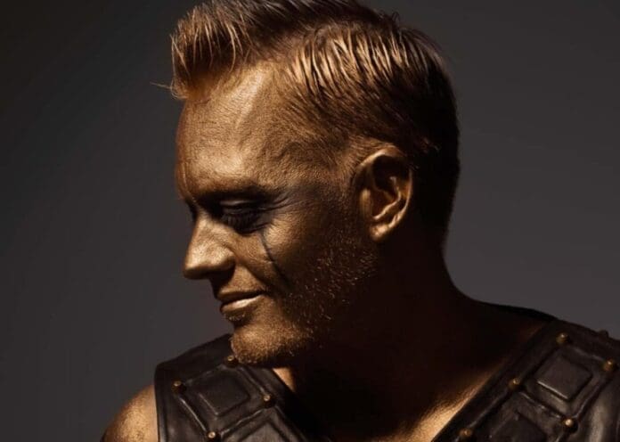 A man with gold paint on his face teams up with Black Box for new single.