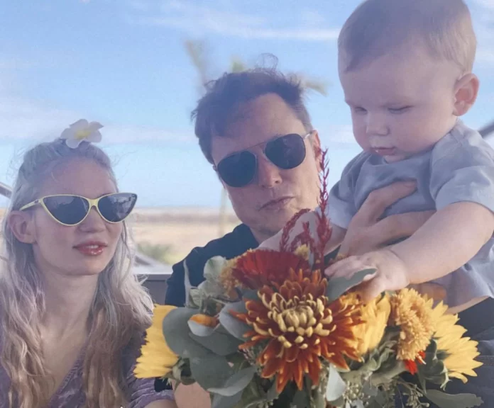 Elon Musk and his wife Grimes welcome their newborn, naming him 'Techno Mechanicus' alongside an enchanting bouquet of flowers.