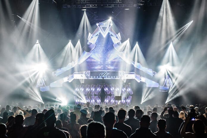 A crowd of people at a Gareth Emery concert in San Francisco.