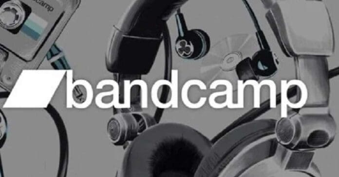 Bandcamp logo with headphones