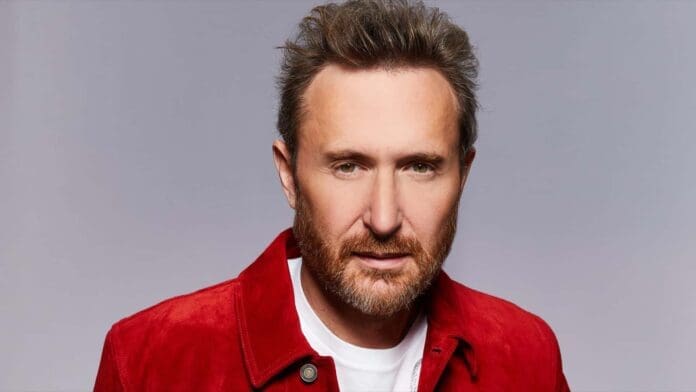 A man in a red jacket, David Guetta, received the 'Best Electronic Act' award.