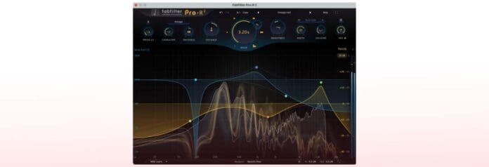 An image of a computer screen displaying a Pro-Q 2 waveform by FabFilter.