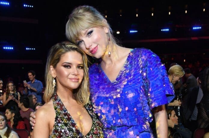 Taylor Swift and Maren Morris at the MTV Music Awards.