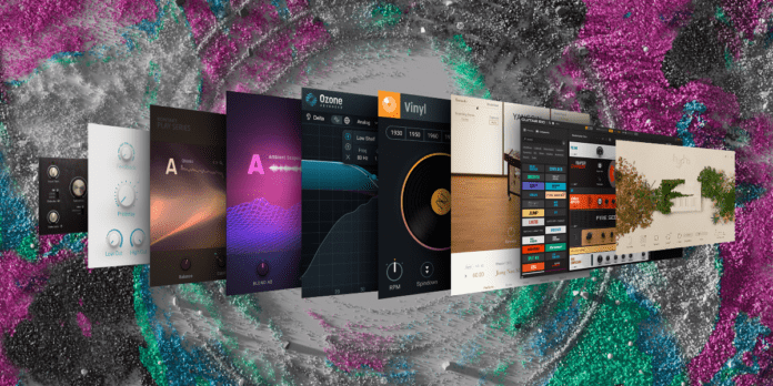 A bunch of Native Instruments music apps on a colorful background.